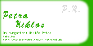 petra miklos business card